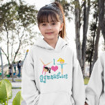 I Love Gymnastique mignonne Gymnaste Kids<br><div class="desc">J'Aime La Gymnastique. Un joli cadeau de fille de gymnastique avec adorable texte turquoise entre deux filles en tumeur et un beau coeur rose. Un sweat - shirt à capuche de gymnaste mignon.</div>