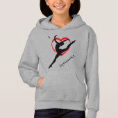 I Love Gymnastique Sweat - shirt à capuche de coeu (Devant)