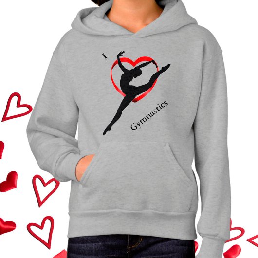 I Love Gymnastique Sweat - shirt à capuche de coeu