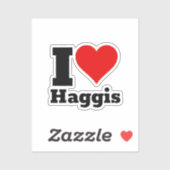 I Love Haggis Carré Sticker (Feuille)
