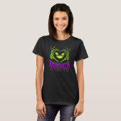 I Love Halloween Scary Ghosted Face and Skeletal H T-shirt (Voorkant volledig)