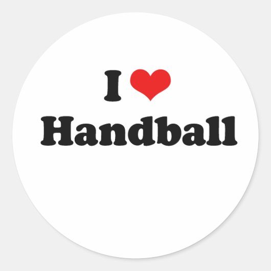 I Love Handball Tshirt Ronde Sticker (Voorkant)