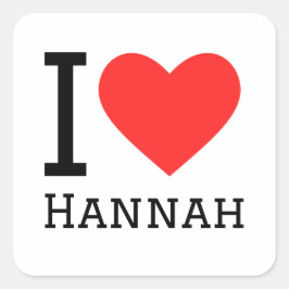 I love Hannah Vierkante Sticker