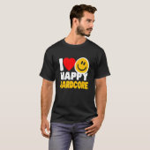 I Love Happy Hardcore Rave Music T-shirt (Voorkant volledig)