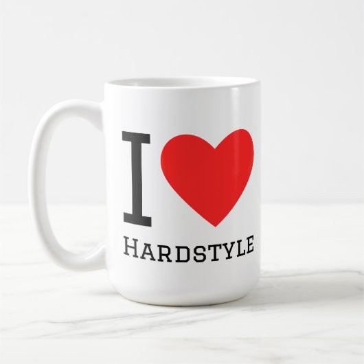 I love hardstyle square sticker koffiemok (Links)
