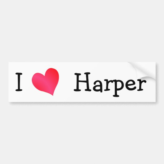 I Love Harper Bumpersticker (Voorkant)