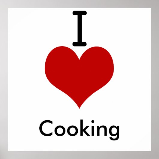 I Love (hart) Cooking Poster (Voorkant)