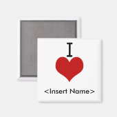 I Love (hart) Magneet (Voorkant / Achterkant)