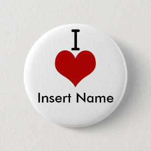I Love (hart) Ronde Button 5,7 Cm