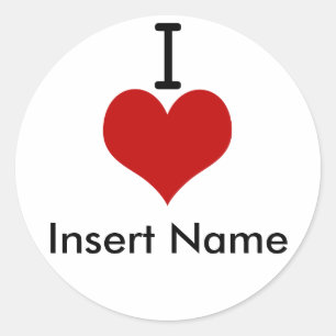 I Love (hart) Ronde Sticker