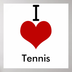 I Love (hart) Tennis Poster