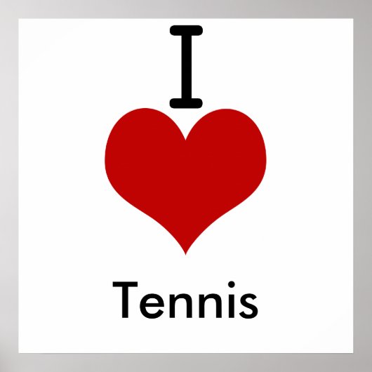 I Love (hart) Tennis Poster (Voorkant)