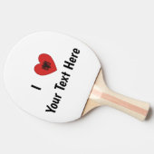 I LOVE (Hartvormige Albanese vlag) Gepersonaliseer Tafeltennisbatje (Zijkant)