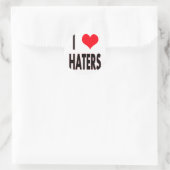 I Love Haters Ronde Sticker (Tas)