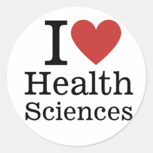 I ❤️ Love Health Sciences voor studenten / faculte Ronde Sticker
