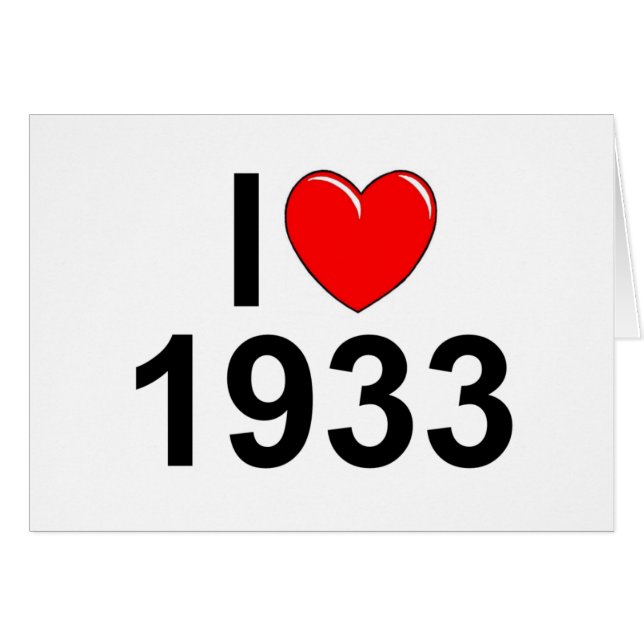 I Love (Heart) 1933 (Voorkant Horizontaal)