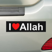 I Love (Heart) Allah Bumpersticker (Op auto)