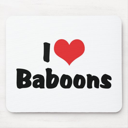 I Love Heart Baboons Muismat (Voorkant)