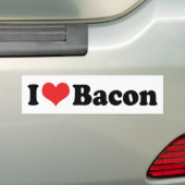 I Love Heart Bacon - Bacon Lover Bumpersticker (Op auto)