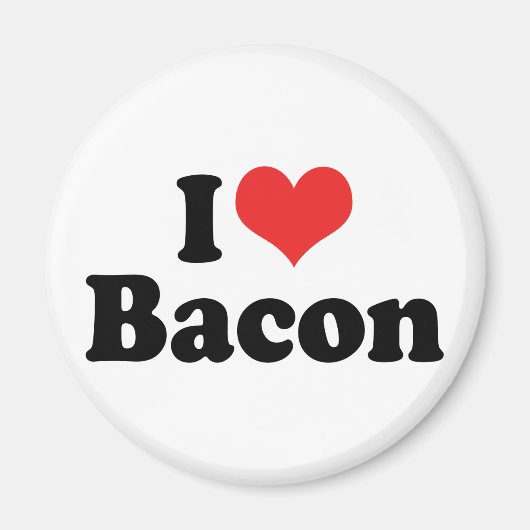 I Love Heart Bacon - Bacon Lover Magneet (Voorkant)