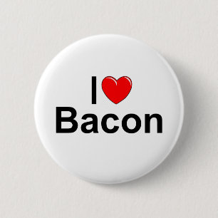I Love (Heart) Bacon Ronde Button 5,7 Cm