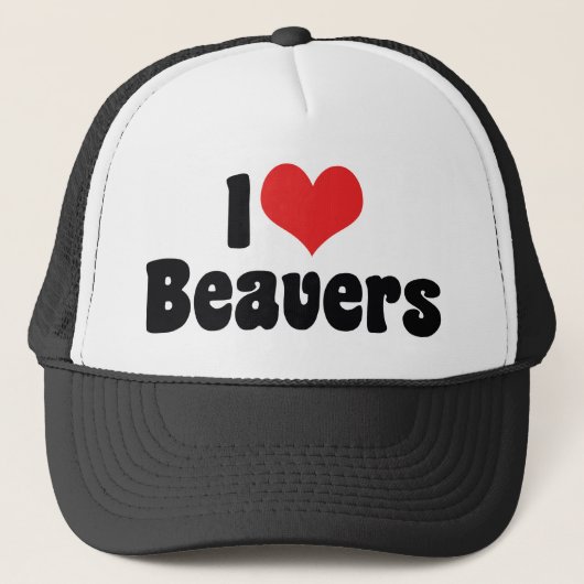 I Love Heart Beavers Trucker Pet (Voorkant)