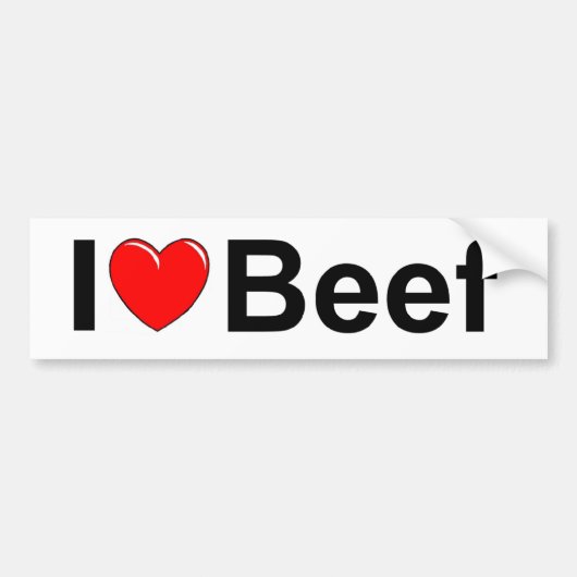 I Love (Heart) Beef Bumpersticker (Voorkant)