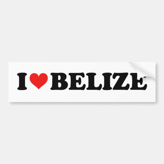I Love Heart Belize Travel Souvenir Bumpersticker (Voorkant)