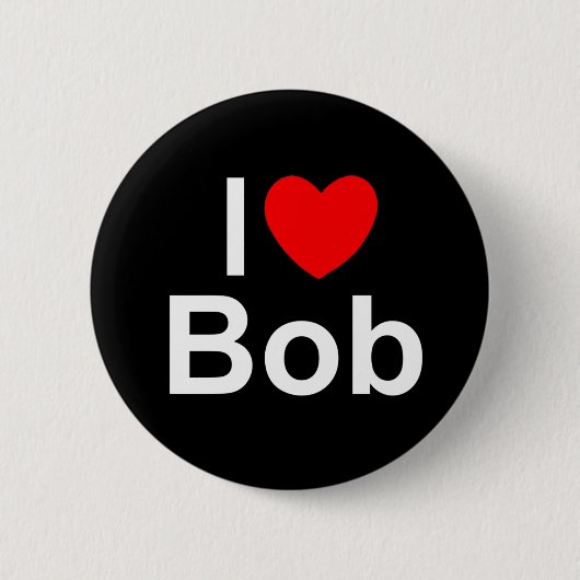 I Love (Heart) Bob Ronde Button 5,7 Cm (Voorkant)