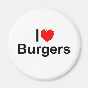 I Love (Heart) Burgers Magneet
