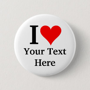 I Love (Heart)  Button Badge