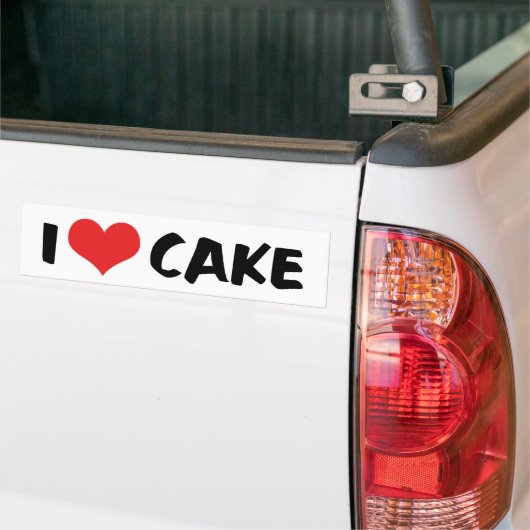 I Love Heart Cake - Cake Cookie Donut Lover Bumpersticker (Op Truck)