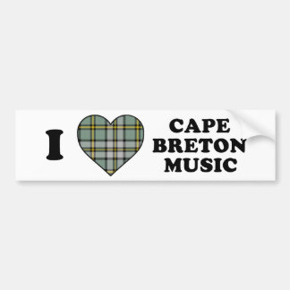 I Love Heart Cape Breton Music Tartan Bumpersticker