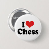 I Love Heart Chess Ronde Button 5,7 Cm (Voorkant /achterkant)
