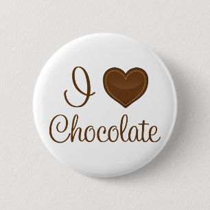 I Love Heart Chocolate Gift Ronde Button 5,7 Cm