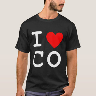 I Love Heart Co Colorado State T-Shirt Arvada Pueb