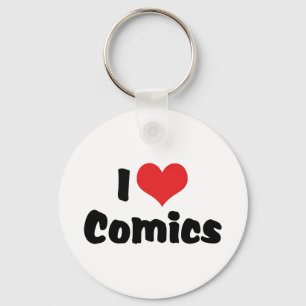 I Love Heart Comics - Stripboekliefhebber Sleutelhanger