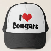 I Love Heart Cougars Trucker Pet (Voorkant)