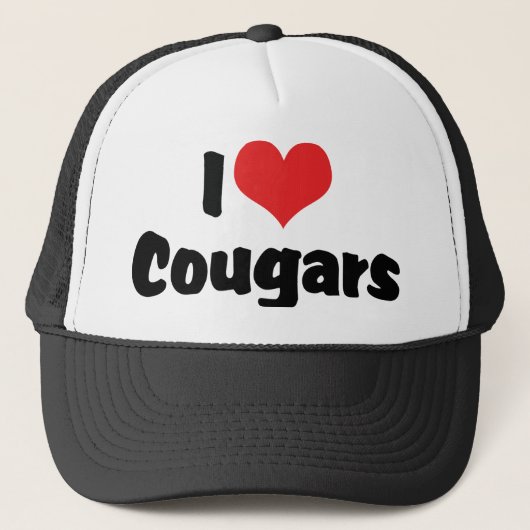 I Love Heart Cougars Trucker Pet (Voorkant)
