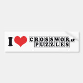 I Love Heart Crossword Puzzles - Puzzle Lover Bumpersticker (Voorkant)