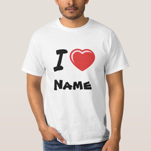 I Love Heart Custom Name T-shirt (Voorkant)