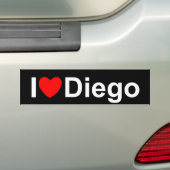 I Love (Heart) Diego Bumpersticker (Op auto)