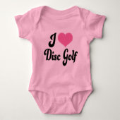 I Love (Heart) Disk Golf Romper (Voorkant)