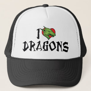 I Love Heart Dragons Trucker Pet