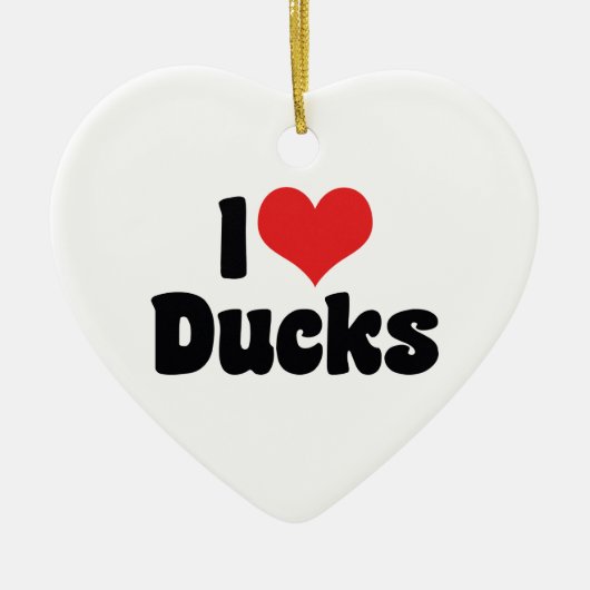 I Love Heart Ducks Keramisch Ornament (Voorkant)