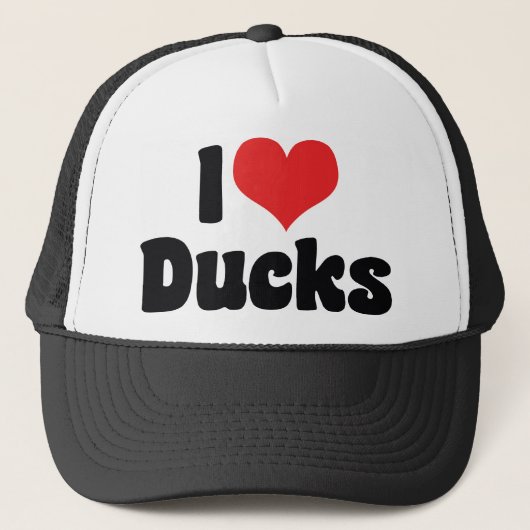 I Love Heart Ducks Trucker Pet (Voorkant)