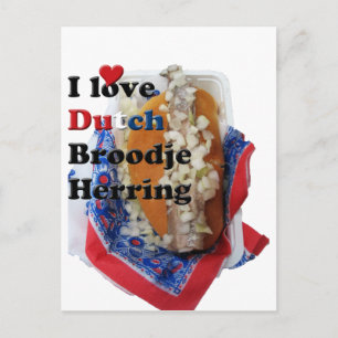 I Love (Heart) Dutch Broodje Herring Briefkaart