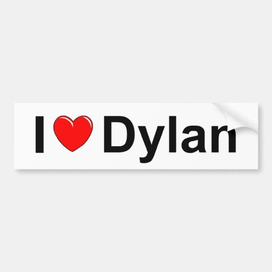 I Love (Heart) Dylan Bumpersticker (Voorkant)