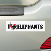 I Love Heart Elephants - Elephant Lover Bumpersticker (Op auto)