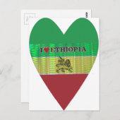 I Love Heart Ethiopia: Motief voor vlagkunst Briefkaart (Voorkant / Achterkant)